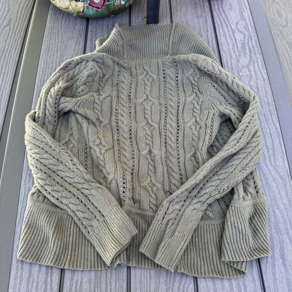 Talbots Women Green Cardigan Cable Sweater Size Small - Picture 8 of 8